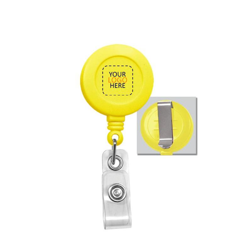 Yellow Small Dial Plastic Reel Badge